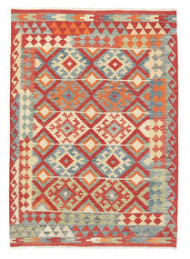  Itämainen Kelim Afghan Old Style Matot Matto 123X172 Punainen/Beige Villa, Afganistan Carpetvista