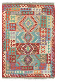  Oriental Kilim Afghan Old Style Rug 122X174 Red/Grey Wool, Afghanistan Carpetvista