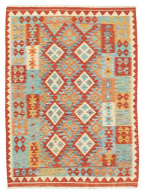  Oriental Kilim Afghan Old Style Rug 125X171 Orange/Beige Wool, Afghanistan Carpetvista