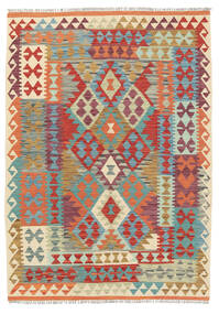  Orientalisk Kelim Afghan Old Style Matta 128X181 Beige/Röd Ull, Afghanistan Carpetvista