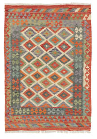  118X173 Kelim Afghan Old Stil Teppich Orange/Grün Afghanistan Carpetvista