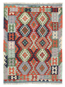 絨毯 オリエンタル キリム アフガン オールド スタイル 127X171 レッド/グリーン (ウール, アフガニスタン)