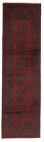  Orientalisk Afghan Fine 80X284 Hallmatta Svart/Mörkröd Ull, Afghanistan Carpetvista
