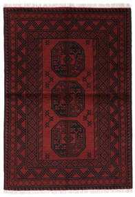  Afghan Fine Tepih 98X141 Vuneni Tamno Crvena/Crvena Mali Sag Carpetvista