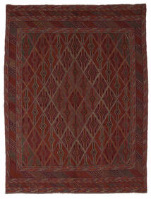  Orientalischer Kelim Golbarjasta Teppich 212X280 Schwarz/Dunkelrot Wolle, Afghanistan Carpetvista