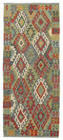 83X202 Kelim Afghan Old Style Matot Matto Itämainen Käytävämatto Vihreä/Ruskea (Villa, Afganistan) Carpetvista