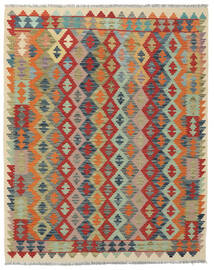 Oriental Kilim Afghan Old Style Rug 156X197 Beige/Green Wool, Afghanistan Carpetvista