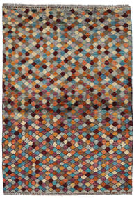 絨毯 Moroccan Berber - Afghanistan 94X140 グレー/ダークレッド (ウール, アフガニスタン)