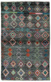 91X146 Moroccan Berber - Afghanistan Rug Modern Black/Dark Grey (Wool, Afghanistan) Carpetvista