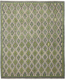 Kilim Afghan Old Style Rug 252X300 Green/Yellow Large Wool, Afghanistan Carpetvista