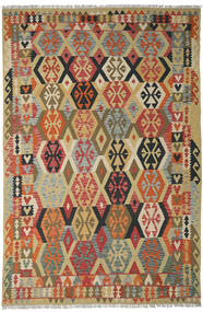  205X311 Kelim Afghan Old Stil Teppich Orange/Braun Afghanistan Carpetvista
