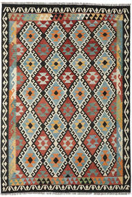 201X304 Kelim Afghan Old Style Matta Orientalisk Mörkgrå/Röd (Ull, Afghanistan) Carpetvista