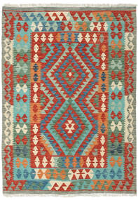 123X170 Tapis Kilim Afghan Old Style D'orient Rouge/Vert (Laine, Afghanistan) Carpetvista
