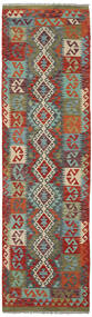  Kilim Afegão Old Style Tapete 85X310 Lã Vermelho Escuro/Verde Pequeno Carpetvista