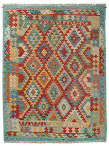 絨毯 キリム アフガン オールド スタイル 155X200 茶色/ダークレッド (ウール, アフガニスタン)
