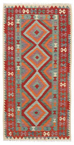  Kelim Afghan Old Style Teppe 101X202 Mørk Rød/Grønn Carpetvista