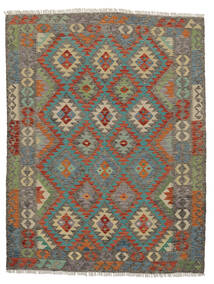 絨毯 オリエンタル キリム アフガン オールド スタイル 150X190 ダークイエロー/ダークグリーン (ウール, アフガニスタン)