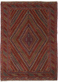 絨毯 オリエンタル キリム ゴルバリヤスタ 145X180 ブラック/ダークレッド (ウール, アフガニスタン)