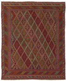絨毯 オリエンタル キリム ゴルバリヤスタ 155X190 ダークレッド/ブラック (ウール, アフガニスタン)
