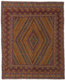 150X180 絨毯 オリエンタル キリム ゴルバリヤスタ ブラック/茶色 (ウール, アフガニスタン) Carpetvista