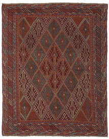 143X183 絨毯 オリエンタル キリム ゴルバリヤスタ ブラック/ダークレッド (ウール, アフガニスタン) Carpetvista