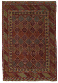 絨毯 オリエンタル キリム ゴルバリヤスタ 140X195 ブラック/茶色 (ウール, アフガニスタン)