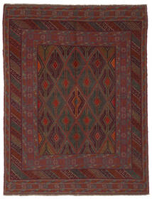 145X190 Tappeto Kilim Golbarjasta Orientale Nero/Rosso Scuro (Lana, Afghanistan) Carpetvista