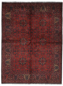 145X200 Tapis Afghan Khal Mohammadi D'orient Noir/Rouge Foncé (Laine, Afghanistan) Carpetvista