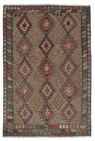  176X258 Kelim Afghan Old Style Matta Brun/Svart Afghanistan Carpetvista