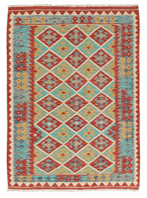  Kilim Afghan Old Style Tapis 125X169 De Laine Rouge Foncé/Vert Petit Carpetvista