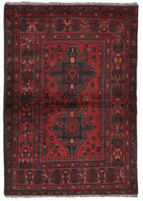105X152 絨毯 アフガン Khal Mohammadi オリエンタル ブラック/ダークレッド (ウール, アフガニスタン) Carpetvista