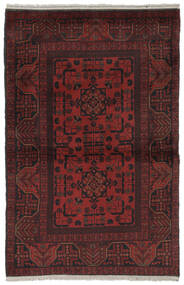  99X150 Afghan Khal Mohammadi Rug Black/Dark Red Afghanistan Carpetvista