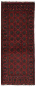 81X195 絨毯 アフガン Khal Mohammadi オリエンタル 廊下 カーペット ブラック/ダークレッド (ウール, アフガニスタン) Carpetvista