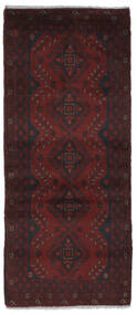 79X188 Dywan Afgan Khal Mohammadi Orientalny Chodnikowy Czarny/Ciemnoczerwony (Wełna, Afganistan) Carpetvista