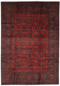 197X295 Tapis D'orient Afghan Khal Mohammadi Noir/Rouge Foncé (Laine, Afghanistan) Carpetvista