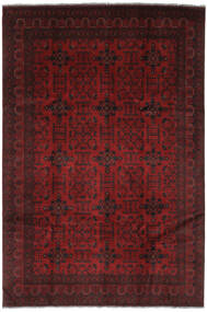 199X292 Alfombra Oriental Afghan Khal Mohammadi Negro/Rojo Oscuro (Lana, Afganistán)