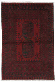  Afghan Fine Rug 101X145 Wool Black/Dark Red Small Carpetvista