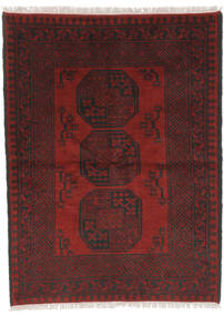 98X143 Afghan Fine Vloerkleed Zwart/Donkerrood Afghanistan Carpetvista