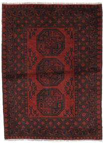  Afghan Fine Vloerkleed 99X143 Wol Zwart/Donkerrood Klein Carpetvista