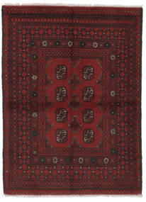  Afghan Fine Rug 100X138 Wool Black/Dark Red Small Carpetvista