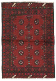 絨毯 オリエンタル アフガン Fine 96X143 ブラック/ダークレッド (ウール, アフガニスタン)