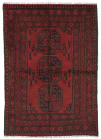  Afghan Fine Rug 98X142 Wool Black/Dark Red Small Carpetvista