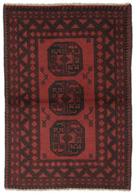  Orientalisk Afghan Fine Matta 96X146 Svart/Mörkröd Ull, Afghanistan Carpetvista