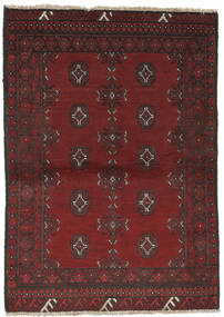  Afghan Fine Rug 96X138 Wool Black/Dark Red Small Carpetvista