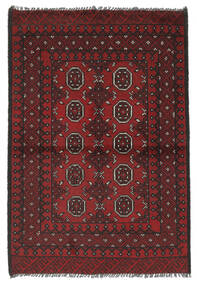  95X140 Afghan Fine Matot Matto Musta/Tummanpunainen Afganistan Carpetvista