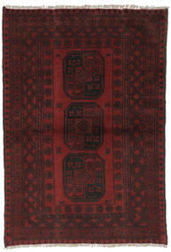  Afghan Fine Vloerkleed 102X148 Wol Zwart/Donkerrood Klein Carpetvista