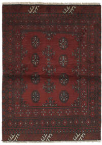  Orientalisk Afghan Fine Matta 99X138 Svart/Mörkröd Ull, Afghanistan Carpetvista