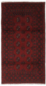  102X190 Afghan Fine Vloerkleed Zwart/Donkerrood Afghanistan Carpetvista