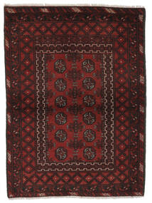  Afghan Fine Covor 103X140 Lână Negru/Dark Red Mic Carpetvista