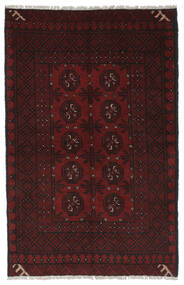  Afghan Fine Vloerkleed 92X145 Wol Zwart Klein Carpetvista